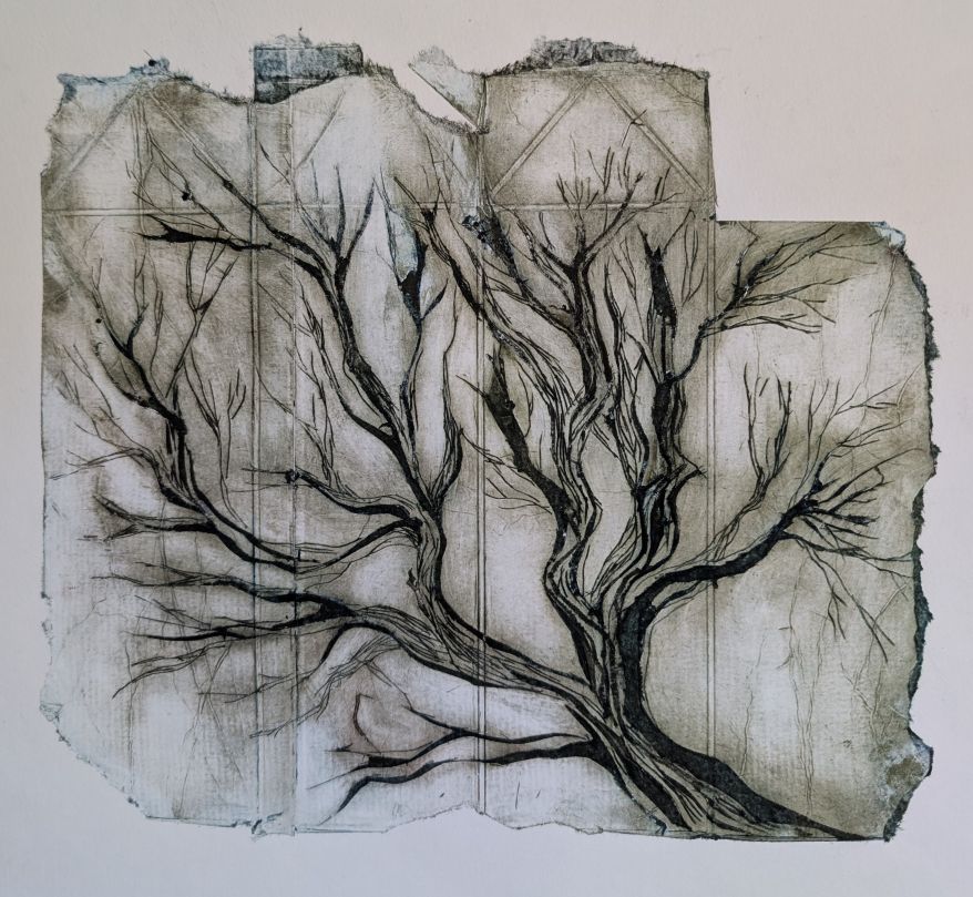 Second Life (2025) intaglio tetrapak print